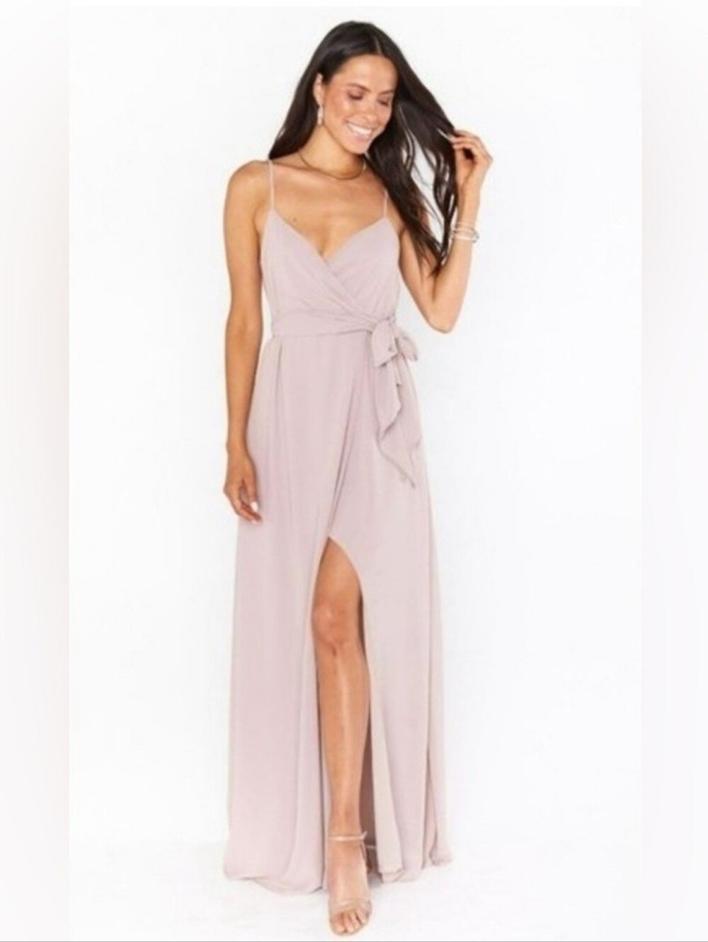 Show Me Your Mumu Liz Maxi Wrap Dress Dusty Blush Pink Size Medium